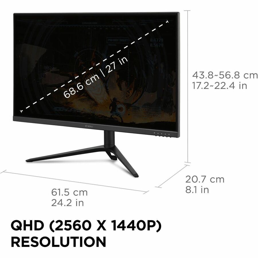 ViewSonic VX2728J-2K 27 Inch Gaming Monitor 1440p 180hz 0.5ms IPS w/ FreeSync Premium, Advanced Ergonomics, HDMI, and DisplayPort