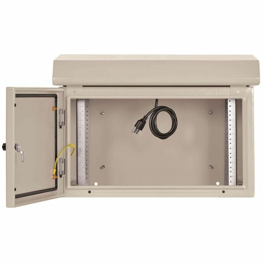 Eaton Tripp Lite Series SmartRack Industrial Enclosure - NEMA 3R, Wall Mount, Metal, Locking, Hinged Back, Fan With Thermal Switch, 28 in. Depth, 6U, Gray