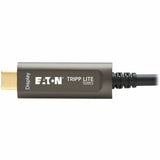 Eaton Tripp Lite Series USB-C to USB-C Plenum-Rated Fiber Active Optical Cable (AOC) - 4K 60 Hz, HDR, 4:4:4, M/M, Black, 15 m (49 ft.), Video-Only