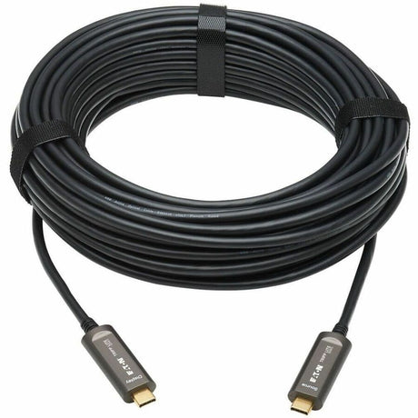 Eaton Tripp Lite Series USB-C to USB-C Plenum-Rated Fiber Active Optical Cable (AOC) - 4K 60 Hz, HDR, 4:4:4, M/M, Black, 15 m (49 ft.), Video-Only