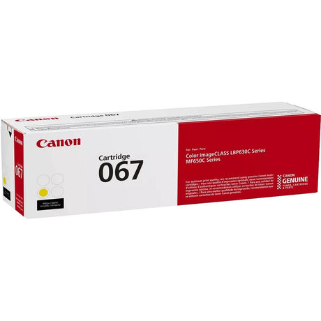 Canon 067 Original Standard Yield Laser Toner Cartridge - Yellow - 1 Each