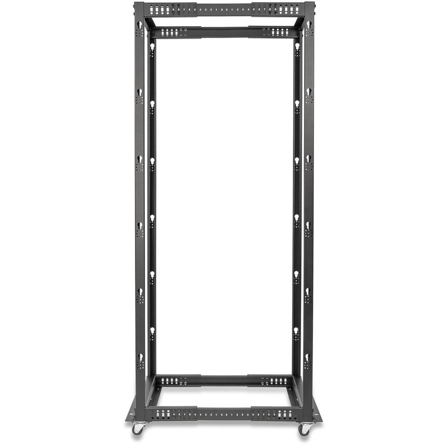 SolidRack 42U Adjustable Depth Open Frame 4 Post Rack w/ Casters
