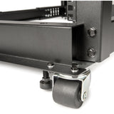 SolidRack 42U Adjustable Depth Open Frame 4 Post Rack w/ Casters