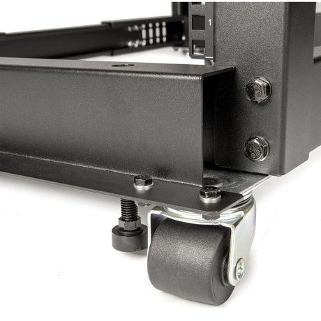 SolidRack 42U Adjustable Depth Open Frame 4 Post Rack w/ Casters