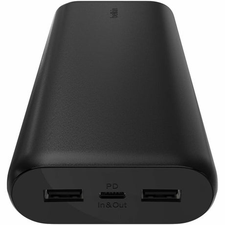 Belkin 20W 3-port USB Power Bank - 20K mAh - 2xUSB-A (12W), 1xUSB-C (15W) - Portable Charger - w/ USB-C to USB-C Cable - Black