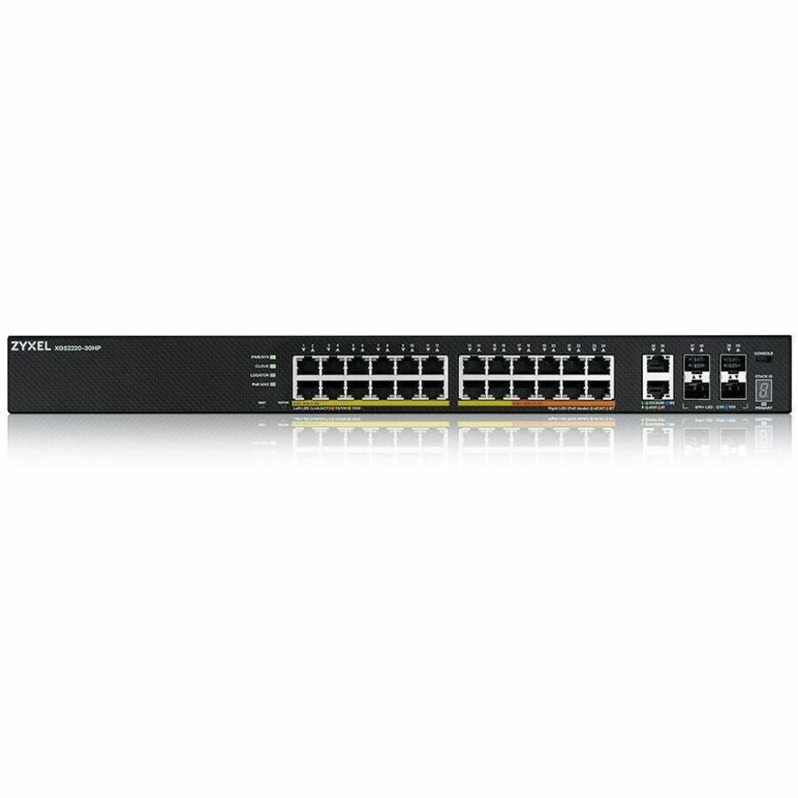 ZYXEL XGS2220-30HP 24-Port Gigabit L3 Managed and Nebula Pro Cloud Managed Switch | 26 PoE+ Ports at 400W with 4 SFP+ 10G Uplinks and 2 10G Ethernet Ports