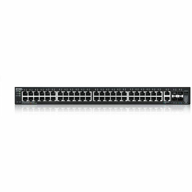 ZYXEL XGS2220-54 48-Port Gigabit L3 Managed and Nebula Pro Cloud Managed Switch with 4 SFP+ 10G Uplinks and 2 10G Ethernet Ports