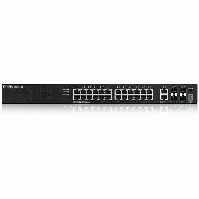 ZYXEL XGS2220-30 24-Port Gigabit L3 Managed and Nebula Pro Cloud Managed Switch with 4 SFP+ 10G Uplinks and 2 10G Ethernet Ports