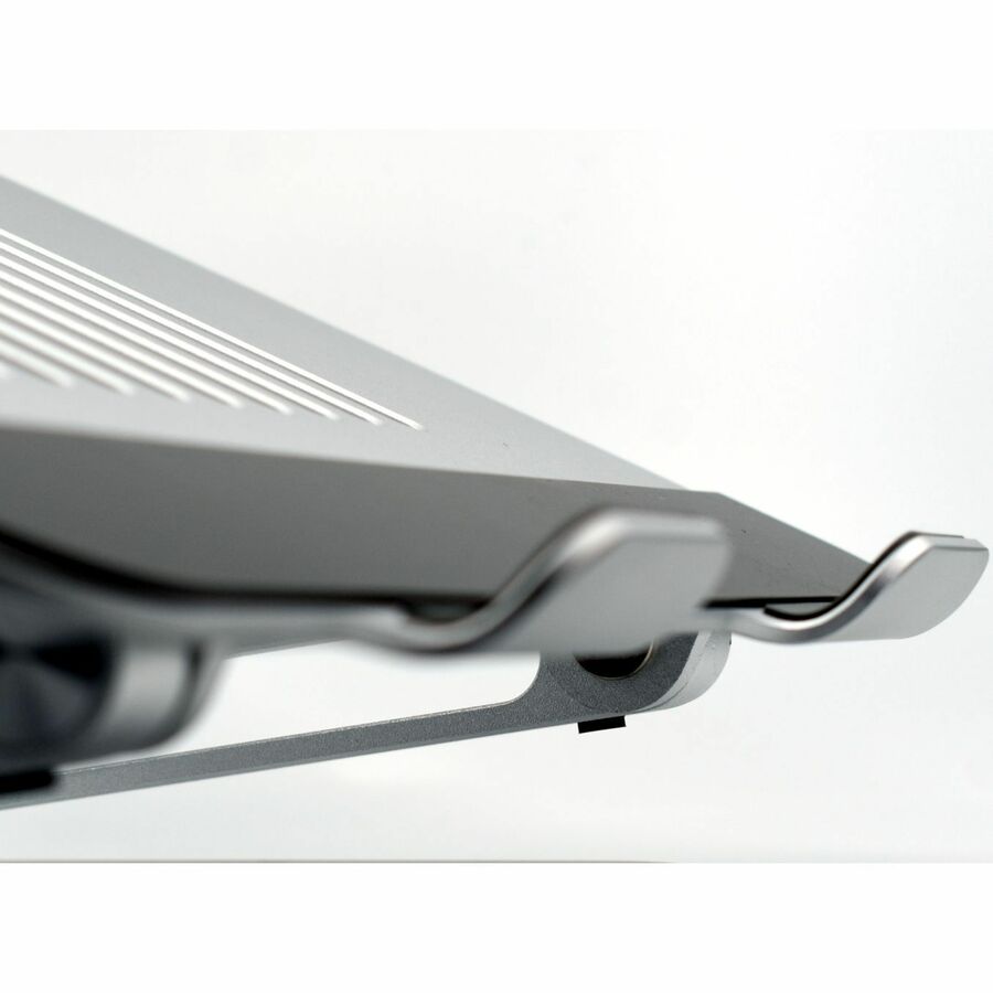 Amer Mounts Aluminum Laptop Stand, Ergonomic Adjustable Notebook Stand, Riser Holder Computer Stand 10-15.6" Laptops Tablets (Silver) AMRNS03