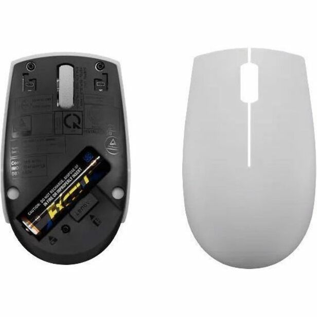 Lenovo 300 Wireless Compact Mouse (Arctic Grey) With Battery