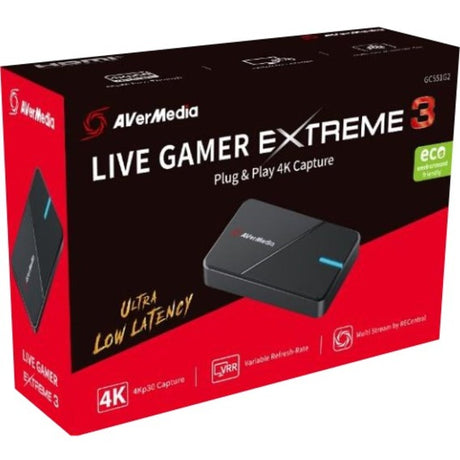 AVerMedia Live Gamer EXTREME 3 Plug and Play 4K Capture Card. TAA and NDAA Compliant