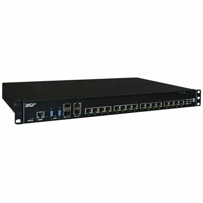 Digi Connect EZ 16 MEI Dual Power - Serial Server, 16-port, RS-232/422/485, Dual AC Power, US Power Cords
