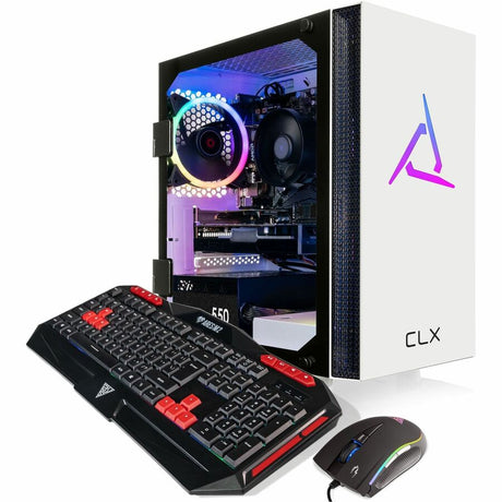CLX SET TGMSETRXM2504WM Gaming Desktop Computer - AMD Ryzen 5 5600 - 16 GB - 1 TB SSD - Mini-tower - White
