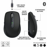 Logitech MX Anywhere 3S Compact Wireless Mouse, Fast Scrolling, 8K DPI Any-Surface Tracking, Quiet Clicks - Black