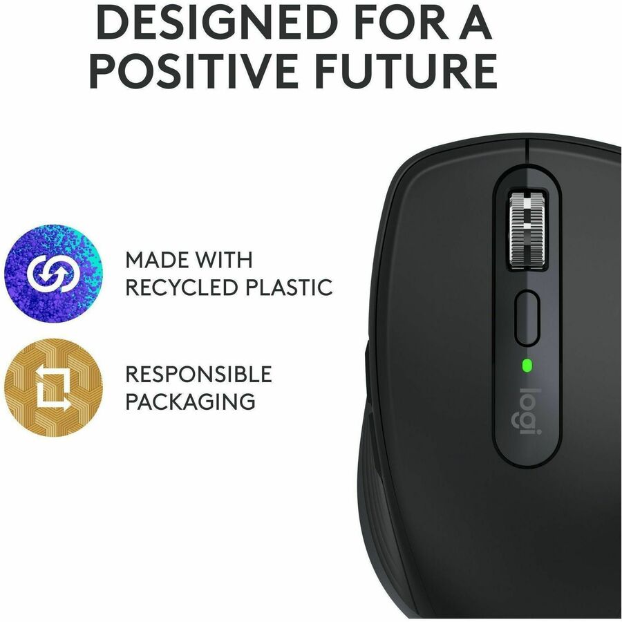 Logitech MX Anywhere 3S Compact Wireless Mouse, Fast Scrolling, 8K DPI Any-Surface Tracking, Quiet Clicks - Black