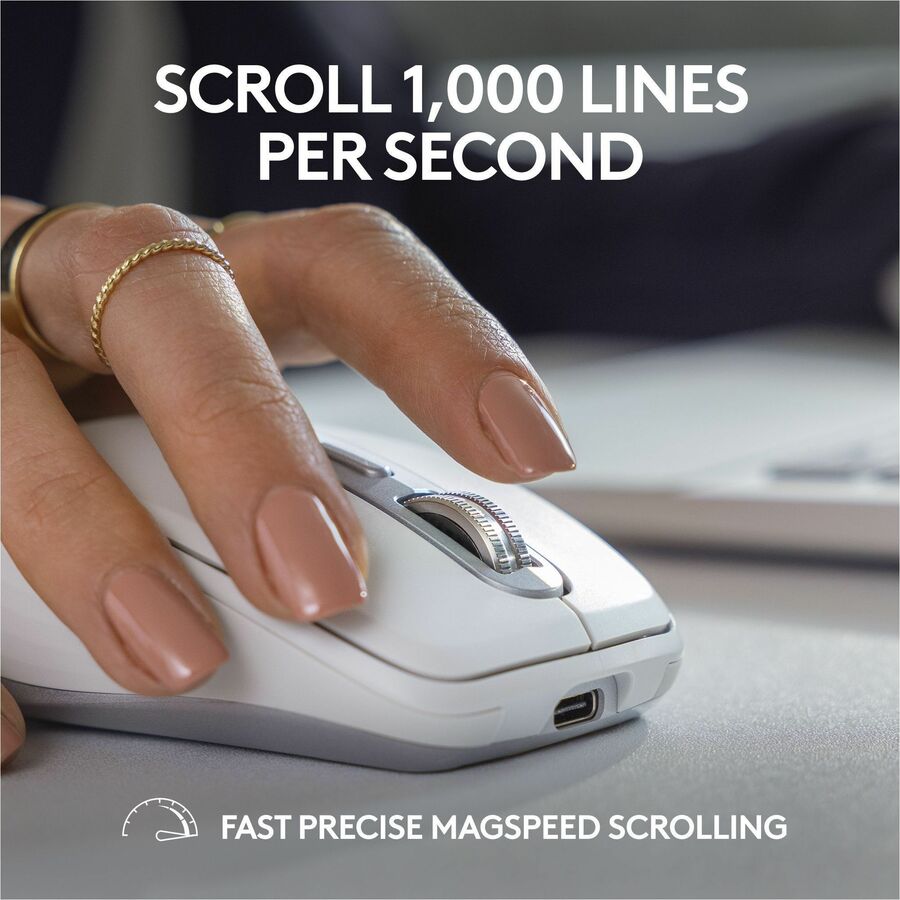 Logitech MX Anywhere 3S Compact Wireless Mouse, Fast Scrolling, 8K DPI Any-Surface Tracking, Quiet Clicks, Pale Gray