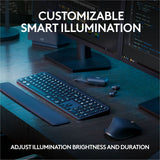 Logitech MX Keys S Combo - Performance Wireless Keyboard and Mouse with Palm Rest, Bluetooth - Black