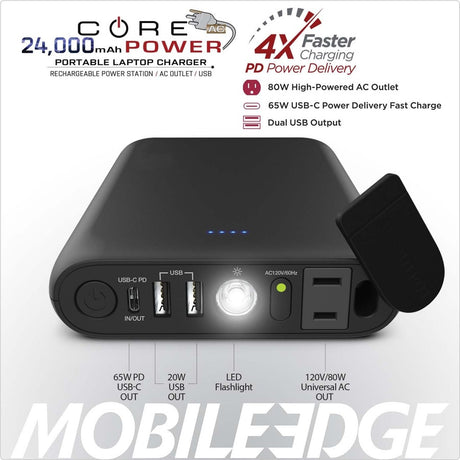 Mobile Edge CORE Power 24,000mAh AC/USB Laptop Power Charger
