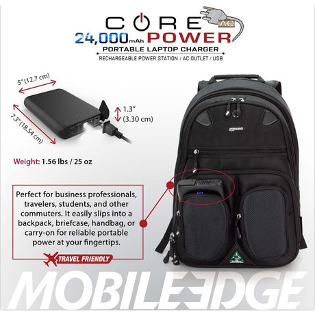 Mobile Edge CORE Power 24,000mAh AC/USB Laptop Power Charger