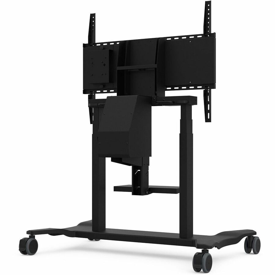 ViewSonic VB-STND-007 Universal Display Cart for 55 to 86 inch screens up to 265 lbs, VESA Pattern Compatible for 400x200 to 900x600mm, Storage Tray, and Lockable Wheels