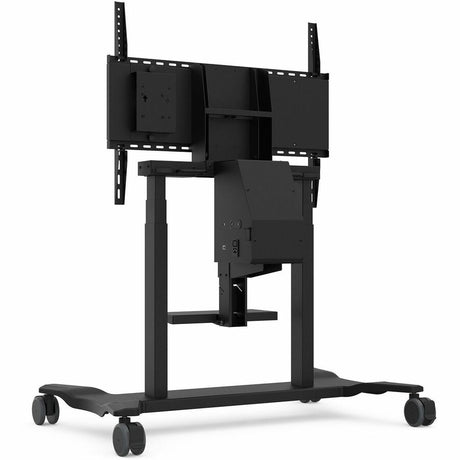 ViewSonic VB-STND-007 Universal Display Cart for 55 to 86 inch screens up to 265 lbs, VESA Pattern Compatible for 400x200 to 900x600mm, Storage Tray, and Lockable Wheels