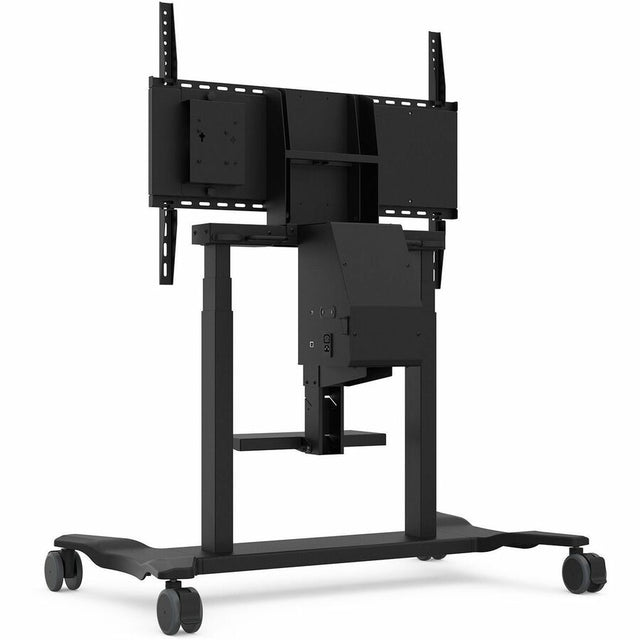 ViewSonic VB-STND-007 Universal Display Cart for 55 to 86 inch screens up to 265 lbs, VESA Pattern Compatible for 400x200 to 900x600mm, Storage Tray, and Lockable Wheels