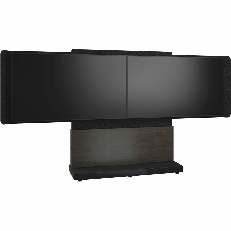 Middle Atlantic Forum 4RU Free-Standing 3-Bay Dual Display Stand - For two 56in to 65in displays - Dark Finish