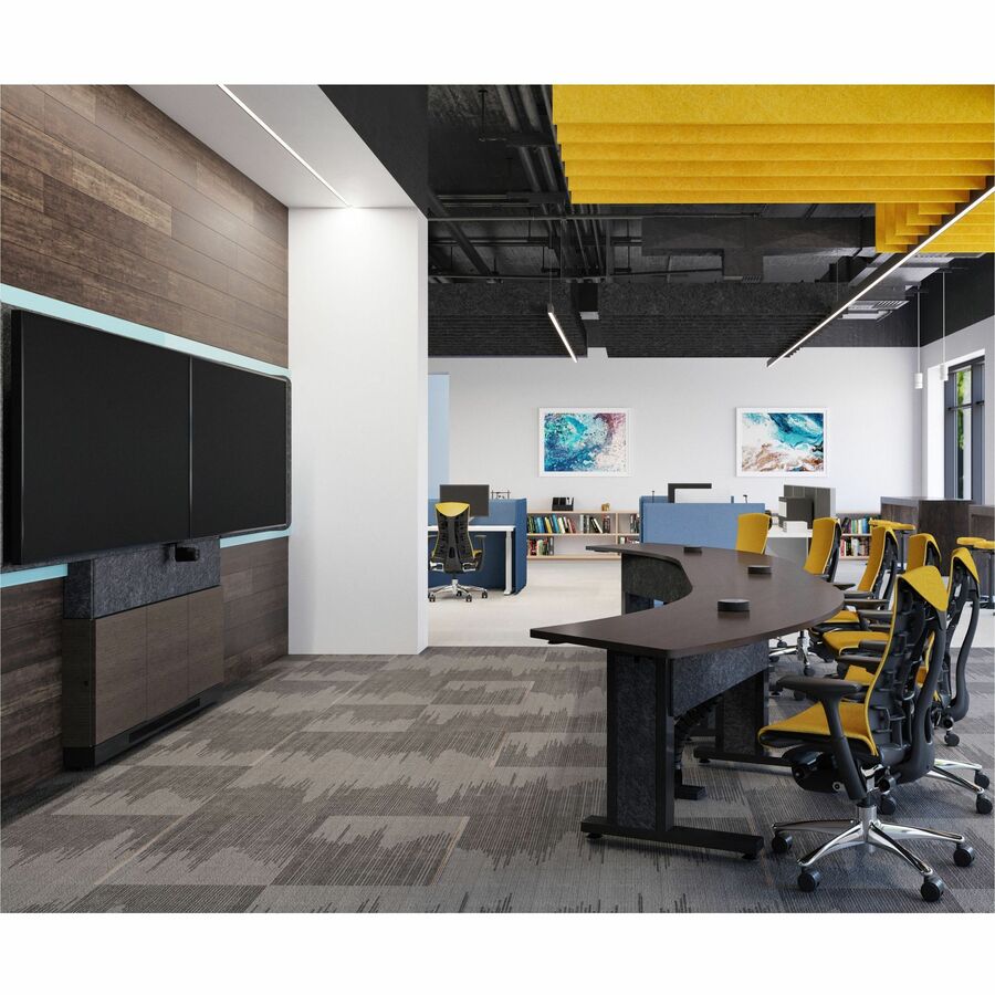 Middle Atlantic Forum Series 4RU Floor-to-Wall Mounted 3-Bay Dual Display Stand - Dark Finish