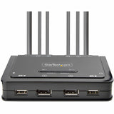 StarTech.com 2-Port Dual-Monitor DisplayPort Cable KVM Switch, 4K 60Hz, Compact KVM with 5ft/1.5m Integrated Host Cables, Bus Powered