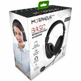 Morpheus 360 Basic Multimedia Stereo Headset - Adjustable Microphone - Lightweight Comfortable Design - Eco Leather Ear Cushions - HS3000S
