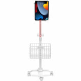 CTA Digital Compact Gooseneck Floor Stand with Accessories for 7-13-Inch Tablets (White)