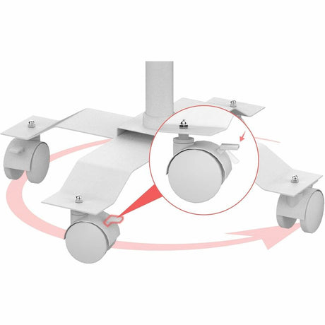 CTA Digital Compact Gooseneck Floor Stand with Accessories for 7-13-Inch Tablets (White)