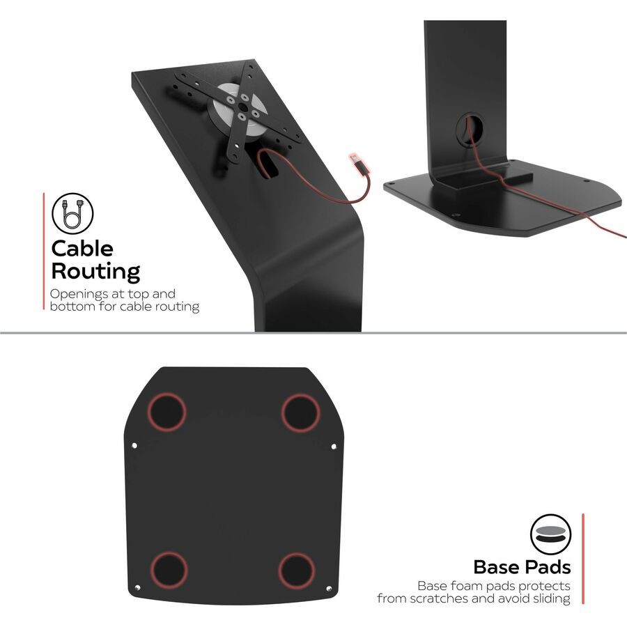 CTA Premium Locking Floor Stand Kiosk with Universal Security Enclosure, Keyboard Tray, and Storage Compartment (Black)