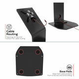 CTA Premium Locking Floor Stand Kiosk with Universal Security Enclosure, Keyboard Tray, and Storage Compartment (Black)