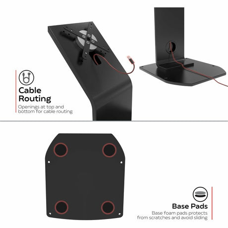 CTA Premium Locking Floor Stand Kiosk with Universal Security Enclosure, Keyboard Tray, and Storage Compartment (Black)