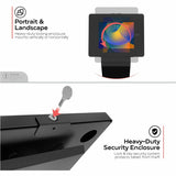 CTA Premium Locking Floor Stand Kiosk with Universal Security Enclosure, Keyboard Tray, and Storage Compartment (Black)