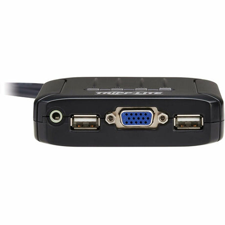 Eaton Tripp Lite Series 4-Port VGA KVM Switch with Built-In VGA, USB and 3.5 mm Audio Cables, TAA
