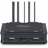 StarTech.com 2-Port Hybrid USB-C DisplayPort Cable KVM Switch, 4K 60Hz, Compact KVM with 6ft/1.8m USB-A & 4ft/1.2m USB-C Integrated Cables