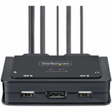 StarTech.com 2-Port USB-C Cable KVM Switch, 4K 60Hz DisplayPort Output, Compact KVM with 4ft/1.2m Integrated Host Cables, Bus Powered