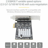 StarTech.com 4-Port 2.5G NBASE-T PCIe Network Card, Computer Network Card Interface, Intel&reg; I225-V, Quad-Port Ethernet, Multi-Gigabit NIC