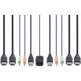 StarTech.com 2-Port Dual-Monitor HDMI Cable KVM Switch, 4K 60Hz, Compact KVM with 5ft/1.5m Integrated Host Cables, Bus Powered