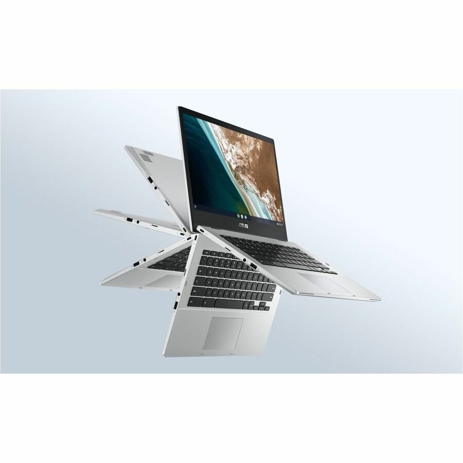 Asus Chromebook CX1 CX1400 CX1400FKA-GE84FT 14" Touchscreen Convertible 2 in 1 Chromebook - Full HD - Intel Celeron N4500 - 8 GB - 64 GB Flash Memory - Transparent Silver
