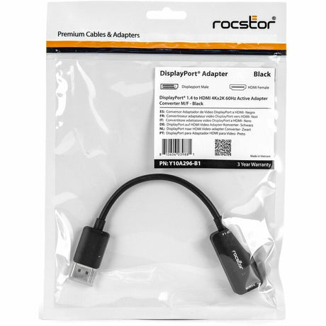 Rocstor DisplayPort to HDMI Adapter - 4K DP to HDMI Converter - UHD 4K 60Hz