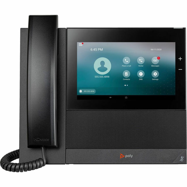 Poly CCX 600 IP Phone - Corded - Corded/Cordless - Wi-Fi, Bluetooth - Black