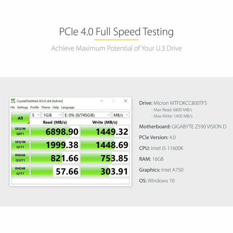 StarTech.com U.3 to PCIe Adapter Card, PCIe 4.0 x4 Adapter For 2.5" U.3 NVMe SSDs, SFF-TA-1001 PCI Express Add-in Card, TAA Compliant\n
