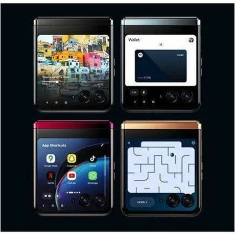 Motorola Mobility razr+ 256 GB Smartphone - 6.9" Flexible Folding Screen P-OLED Full HD Plus 2640 x 1080 - Cortex X2Single-core (1 Core) 3.19 GHz + Cortex A710 Triple-core (3 Core) 2.75 GHz + Cortex A510 Quad-core (4 Core) 1.80 GHz - 8 GB RAM - Android 13