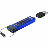 iStorage datAshur PRO+C 128GB | FIPS 140-3 Level 3 Certified | Secure USB Type-C Hardware Encrypted Drive | PIN protected | Type C-A adapter included - TAA Compliant