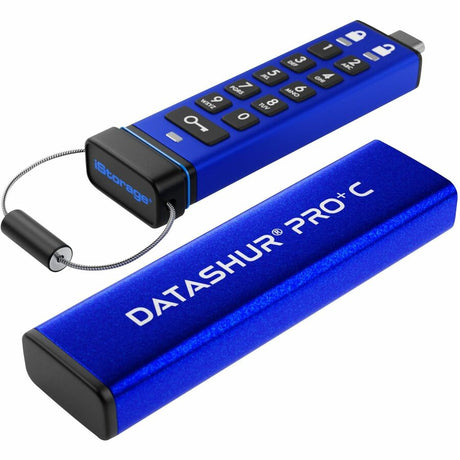 iStorage datAshur PRO+C 512GB | FIPS 140-3 Level 3 Certified | Secure USB Type-C Hardware Encrypted Drive | PIN protected | Type C-A adapter included - TAA Compliant