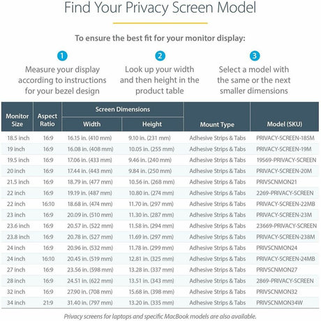 22 MONITOR PRIVACY FILTER -