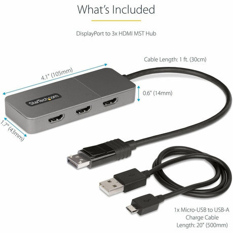 3-PORT DISPLAYPORT MST HUB -